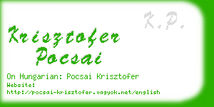 krisztofer pocsai business card